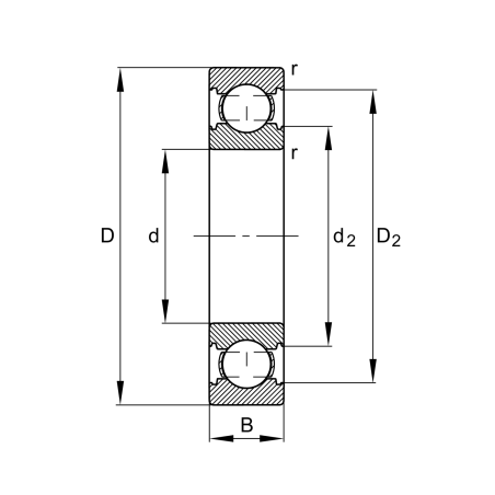 Rodamiento de bolas Fag modelo 6005-2RSR
