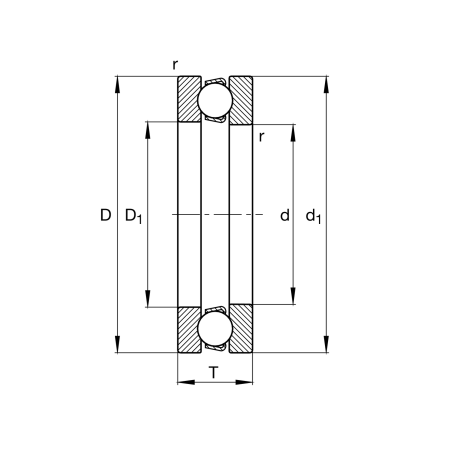 Rodamiento de bolas Fag modelo 51203